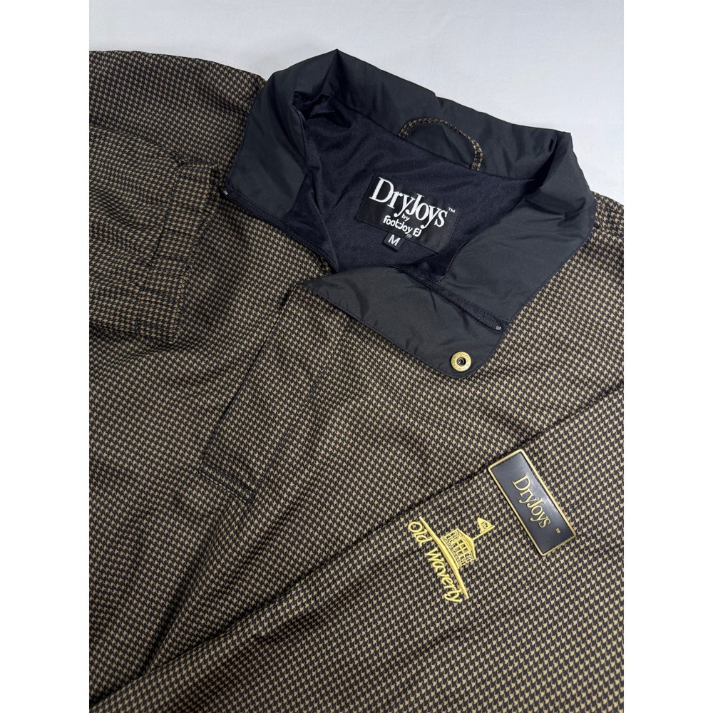 FootJoy DryJoys Golf Pullover Jacket Brown Houndstooth Old Waverly Mens Medium